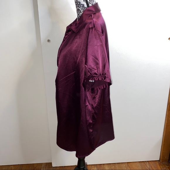 Apt. 9 Size 3X Purple Button Down Collared Blouse - Picture 7 of 12